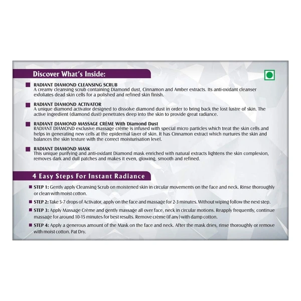Lotus Herbals Diamond Radiance Facial Kit (Set of 4)148 gm 