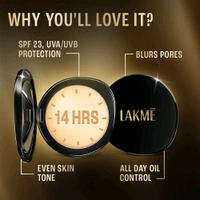 Lakme Ultimate Glam Compact, (Ivory Cream 01) 8gm 