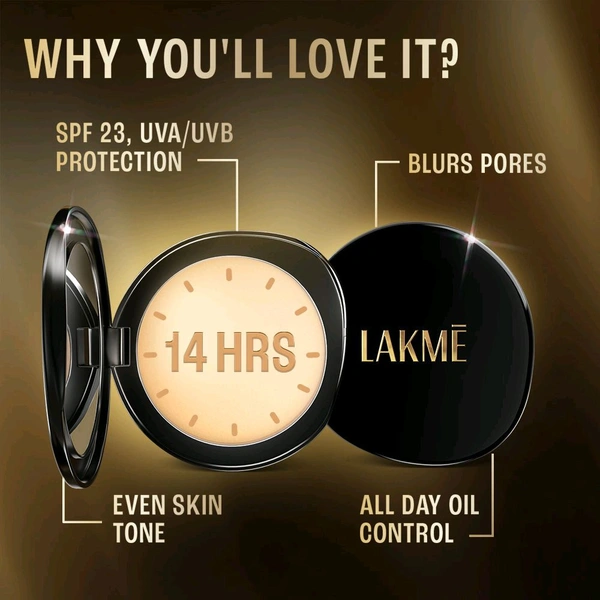Lakme Ultimate Glam Compact, (Ivory Cream 01) 8gm 
