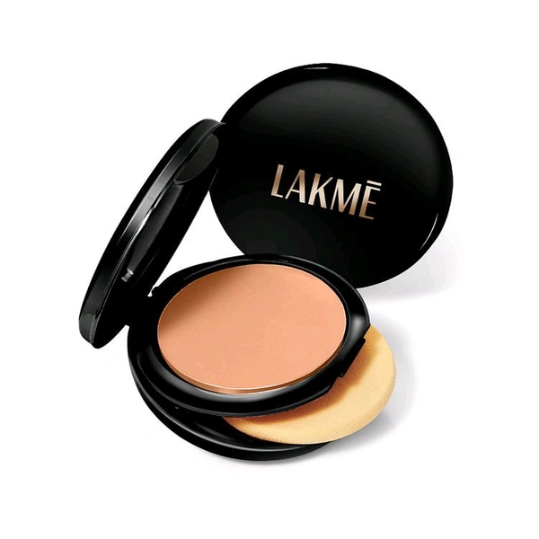 Lakme Xtraordin-Airy Compact, 2 In 1 Compact + Foundation, Almond Honey ,9gm
