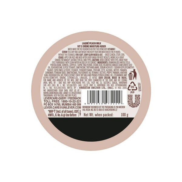 Lakme Peach Milk Moisturizer Cream 100gm 