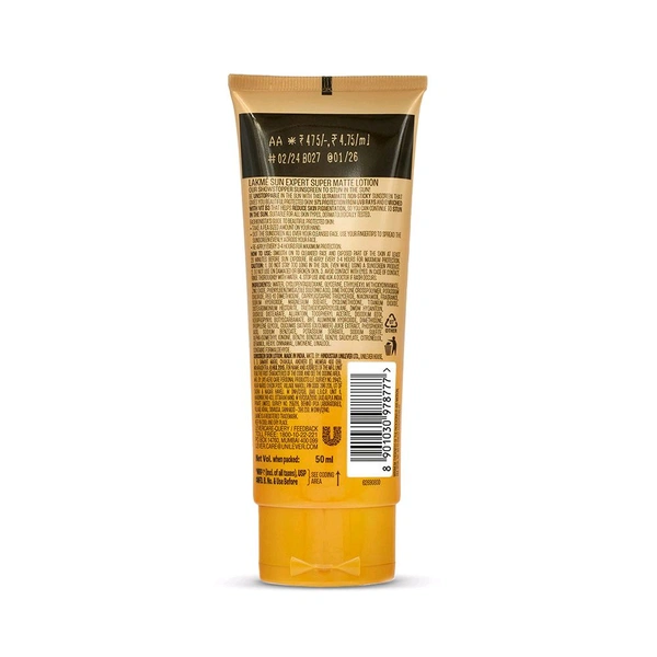 Lakme Sun Expert SPF 30 PA++ Ultra Matte Sunscreen 100gm 