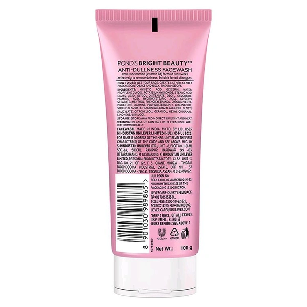 Ponds Bright Beauty Spot-Less Glow Face Wash 100gm 
