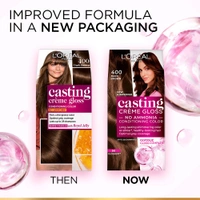 Loreal Paris Casting Creme Gloss Hair Color 400 Dark Brown (60ml+100g)