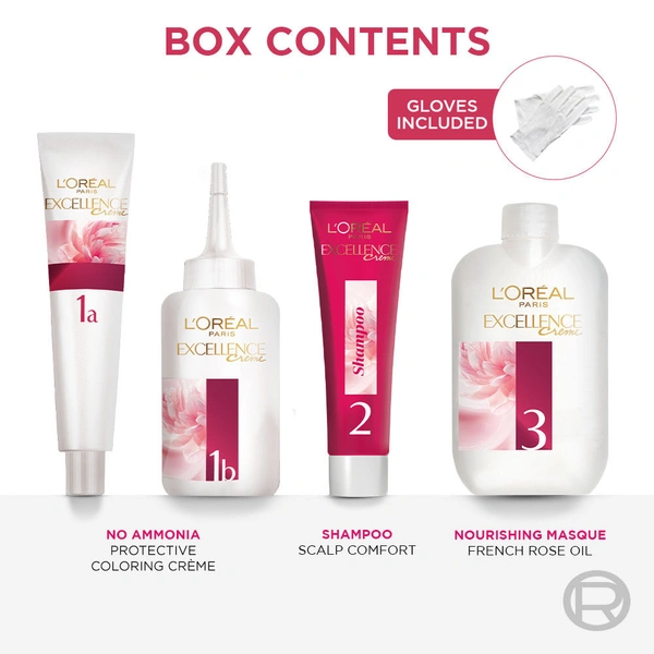 Loreal Paris Excellence Creme Hair Color - 3.16 burgundy (72ml + 100g)