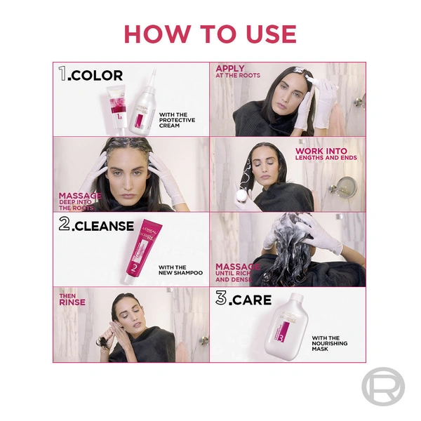 Loreal Paris Excellence Creme Hair Color - 3.16 burgundy (72ml + 100g)