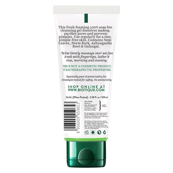 Biotique Fresh Neem Purifying Face Wash,100gm 