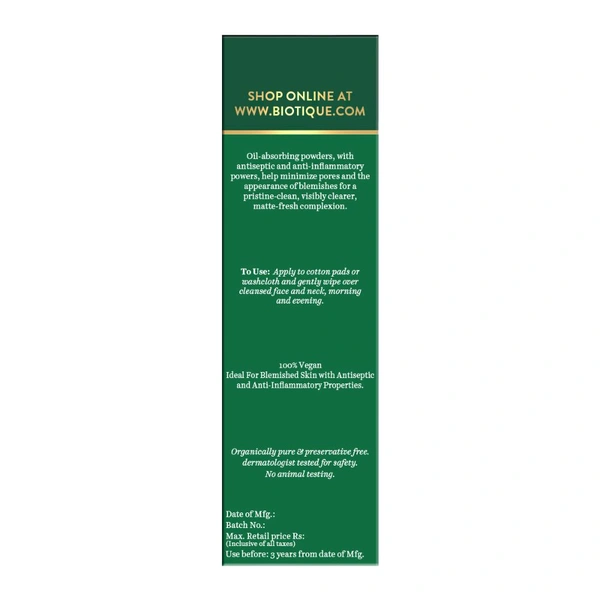 Biotique Tea Tree Skin Clearing Mattifying Facial Toner (120ml)