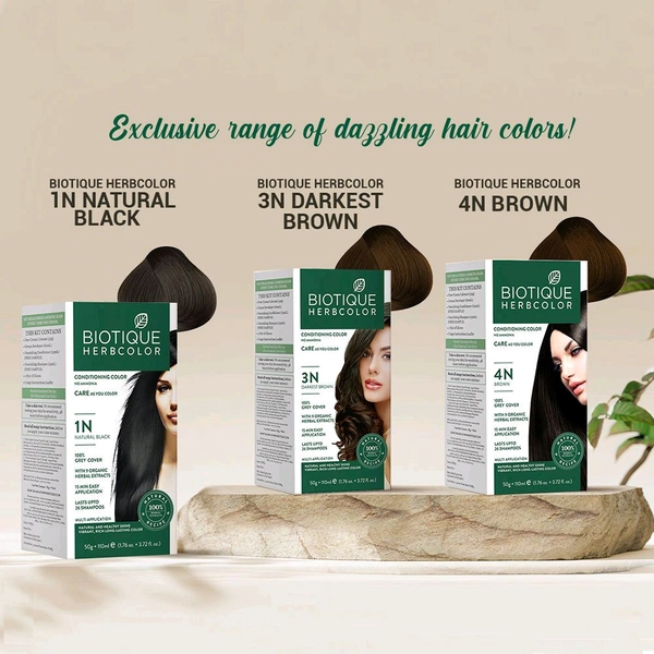 Biotique Herbal color Hair Color 4N - Brown
(50gm+110ml)