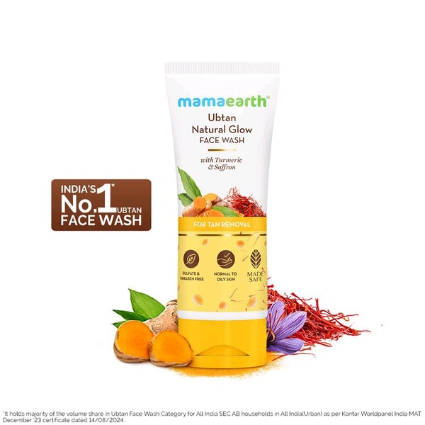 Mamaearth Ubtan Face Wash With Turmeric & Saffron ,100gm 