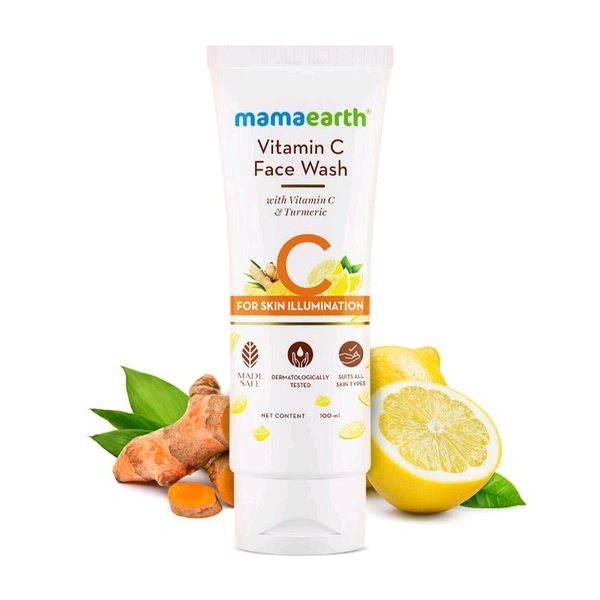 Mamaearth Vitamin C Face Wash with Vitamin C and Turmeric , 100gm 