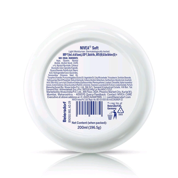 Nivea Soft Vit E Light Non Sticky Face Moisturiser Cream ,200gm 