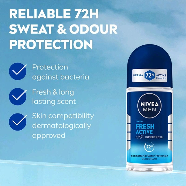 Nivea MEN Fresh Active 72h Deodorant Roll On ForMen (25ml)