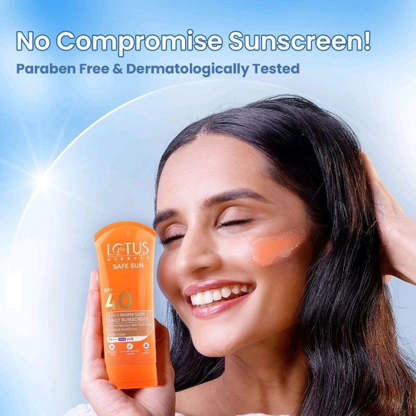 Lotus Herbals Safe Sun 3 In 1 Matte Look Spf 40+++ ,100gm 