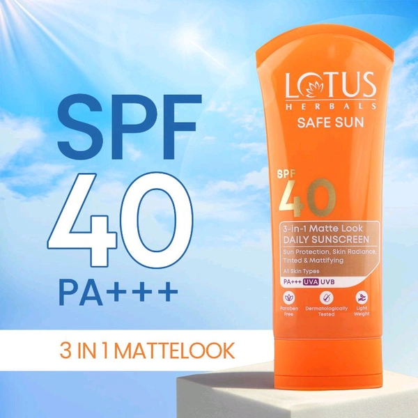 Lotus Herbals Safe Sun 3 In 1 Matte Look Spf 40+++ ,100gm 