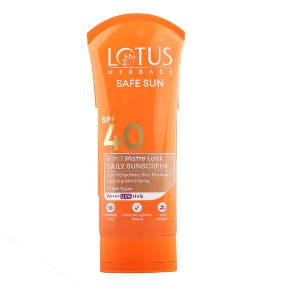 Lotus Herbals Safe Sun 3 In 1 Matte Look Spf 40+++, 50gm 