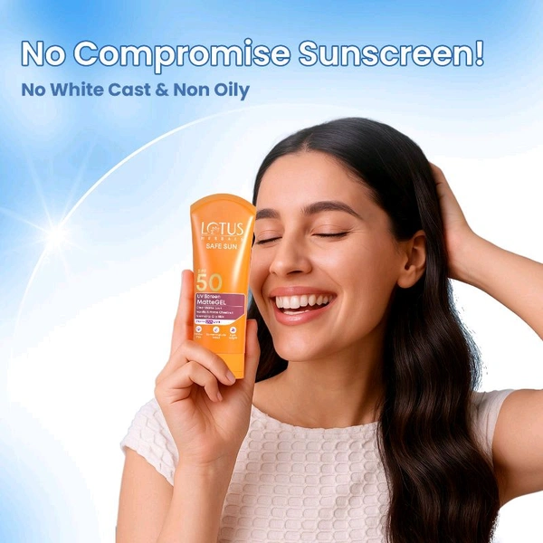 Lotus Herbal Safe Sun Uv Screen Matte Gel Spf 50 Sunscreen,100gm