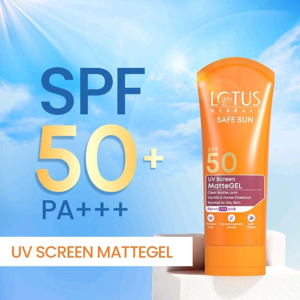 Lotus Herbals Safe Sun Uv Screen Matte Gel Spf 50 ,50gm 
