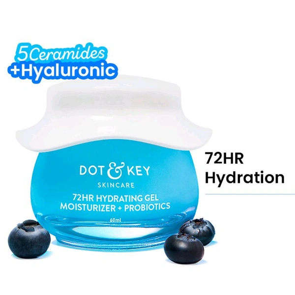 Dot & Key 72HR Hydrating Gel Face Moisturizer Hyaluronic & Probiotics , 60ml 