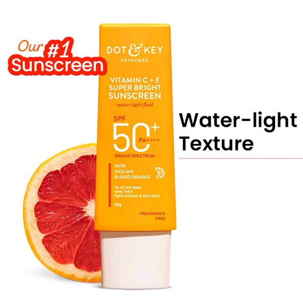 Dot & Key Vitamin C + E Face Sunscreen SPF 50 PA+++ For Glowing Skin, 50 gm 