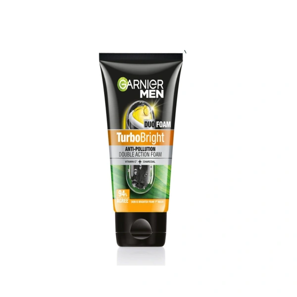 Garnier Men Turbo Bright Double Action Face Wash, 50ml 