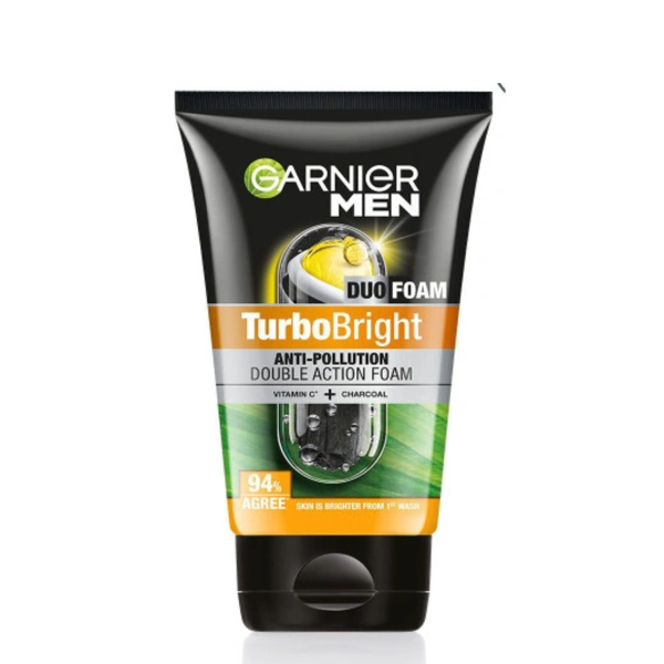 Garnier Men Turbo Bright Double Action Face Wash, 150gm 