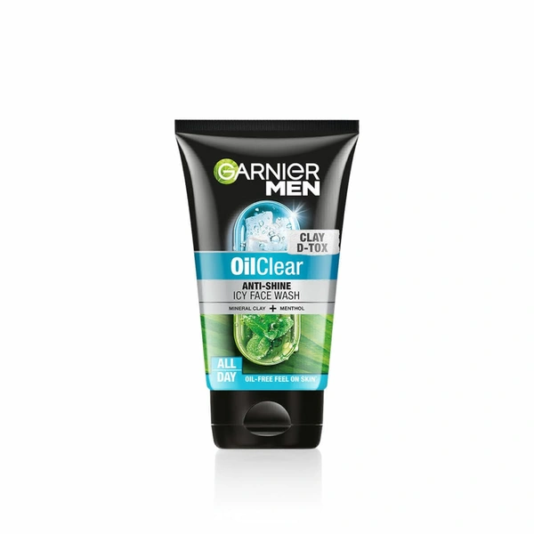Garnier Men Oil Clear Clay D-Tox Deep Cleansing Icy Face Wash, 100 gm