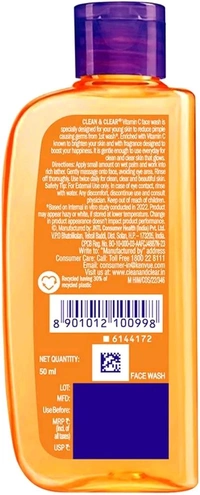 Clean & Clear Vitamin C Face Wash 50ml