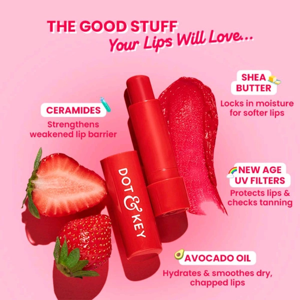Dot & Key Barrier Repair Lip Balm SPF 50+ PA+++, Strawberry Red (4.5g)