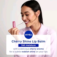 NIVEA Cherry Shine Lip Balm with Natural Oils Glossy Finish 4.8g,