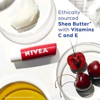 NIVEA Cherry Shine Lip Balm with Natural Oils Glossy Finish 4.8g,
