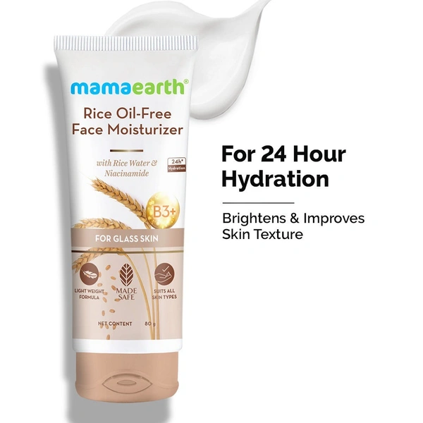 Mamaearth Rice Oil-Free Face Moisturizer With Rice, 80gm 