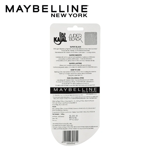 Maybelline New York Colossal Kajal Super Black .035gm