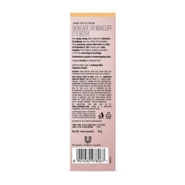 Lakme 9 to 5 Cc Cream with SPF30 PA++  shade 02 honey small pack 9gm 