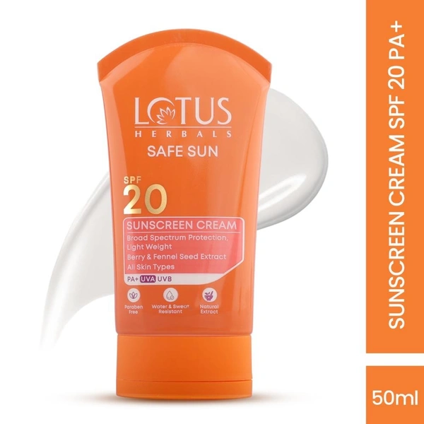Lotus Herbals Sunscreen Cream Breezy Berry SPF 20 PA+ (50g)