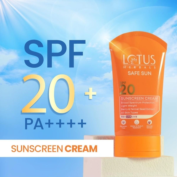 Lotus Herbals Sunscreen Cream Breezy Berry SPF 20 PA+ (50g)