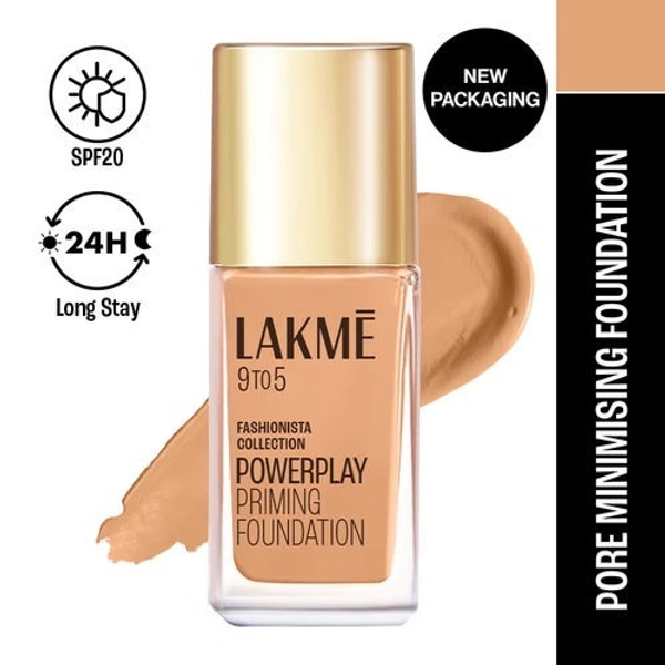 Lakme 9 To 5 Powerplay Priming Foundation, {N220 Neutral Medium} 25gm 