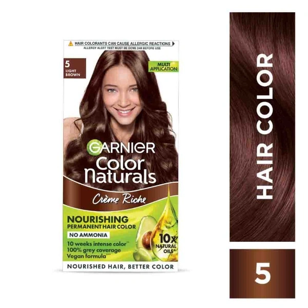 Garnier Hair Colouring Creme Shade:5 Light Brown (70ml+60gm)