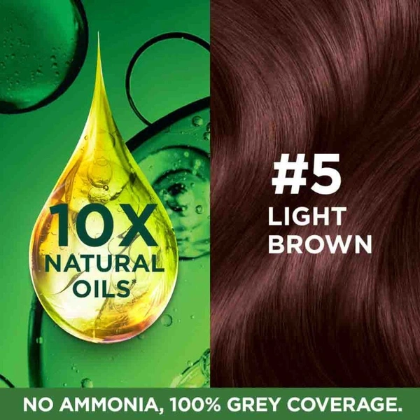 Garnier Hair Colouring Creme Shade:5 Light Brown (70ml+60gm)