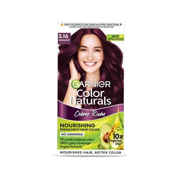 garnier Natural Cream Hair Color 3;16 Burgundy .30ml small pack 
