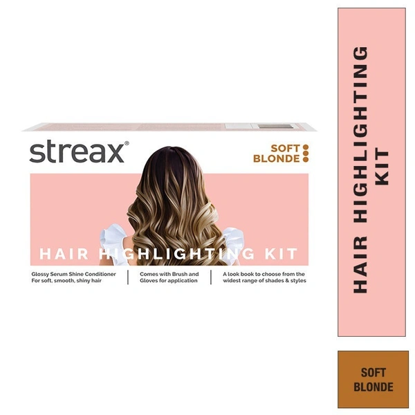 Streax Hair Colour Highlighting Kit - Soft Blonde (75g)