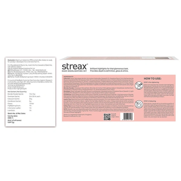 Streax Hair Colour Highlighting Kit - Soft Blonde (75g)