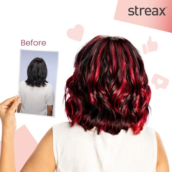 Streax Hair Colour Highlighting Kit - Crimson Red (75g)