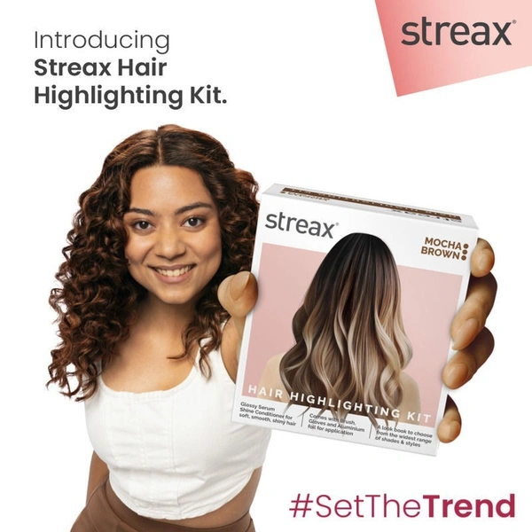 Streax Mini Hair Colour Highlight Kit - Mocha Brown (45ml)
