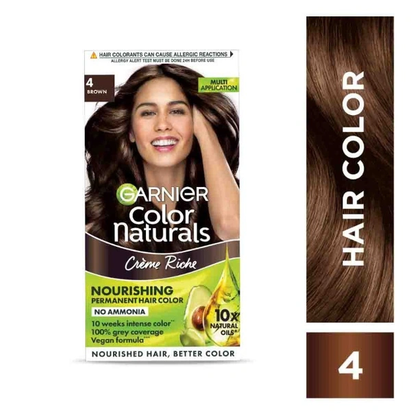 Garnier Hair Colouring Creme Shade: 4 Brown (70ml+60gm)