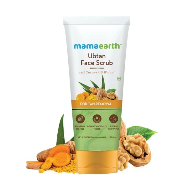 Mamaearth Ubtan Scrub For Face With Turmeric & Walnut ,100gm