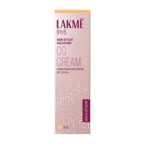 Lakme 9 to 5 Cc Cream with SPF30 PA++ beige ,9 gm small pack 