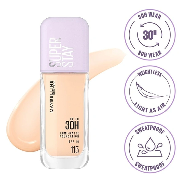 Maybelline New York Super Stay Liquid Foundation - 115, 30H Wear,,35ml