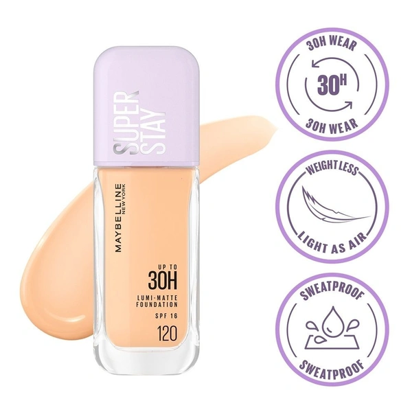 Maybelline New York Super Stay Liquid Foundation - 120, 30H Wear, 35ml