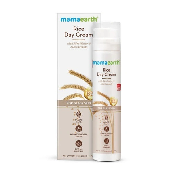 Mamaearth Rice Day Cream For Daily Use With Rice Water & Niacinamide  ,50gm